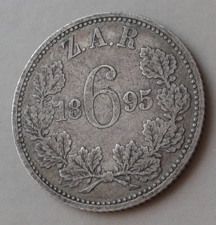 Nice 1895 ZAR Kruger silver sixpence
