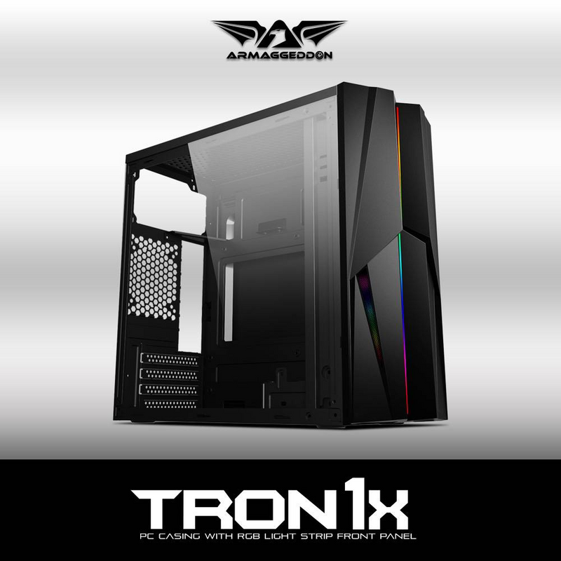 Armaggeddon Tron 1x MicroATX Gaming Case - Black - Black