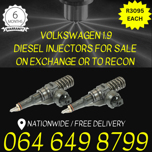 Volkswagen 1.9 diesel injectors for sale on exchange or to recon with 6 months warranty.