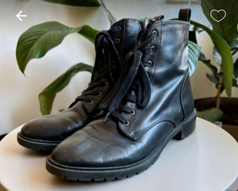 Leather Combat Boots size 8