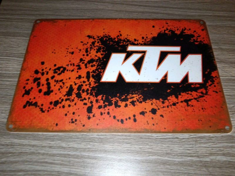 KTM metal garage sign