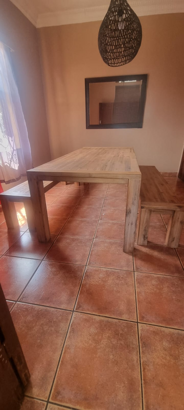 Dining table and benches