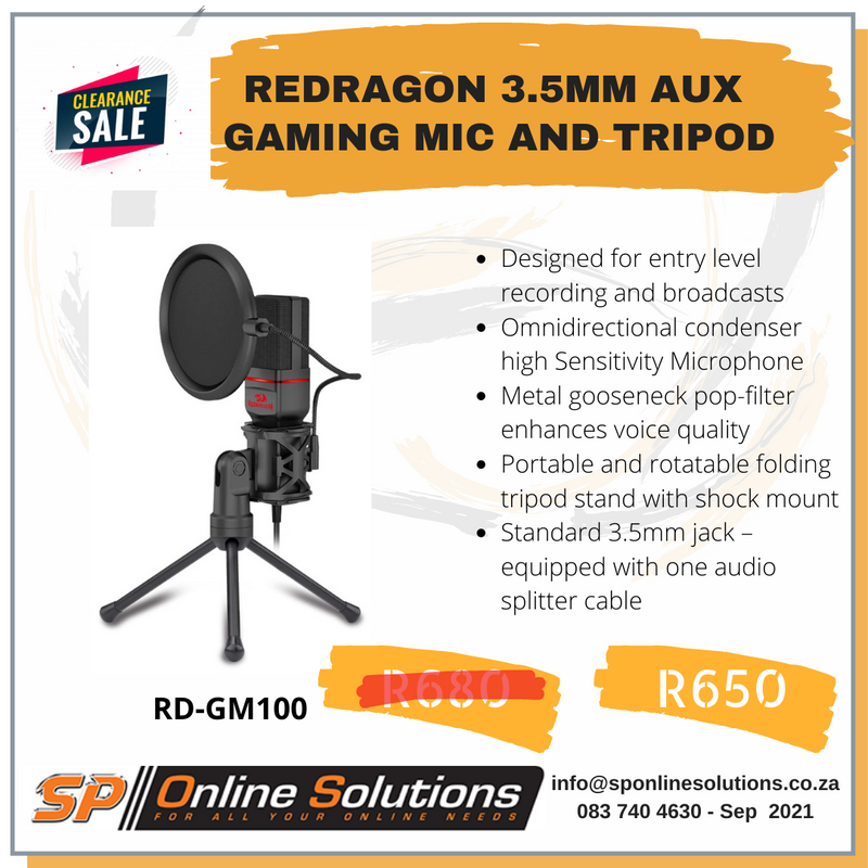 Redragon Gaming Mic and Tripod