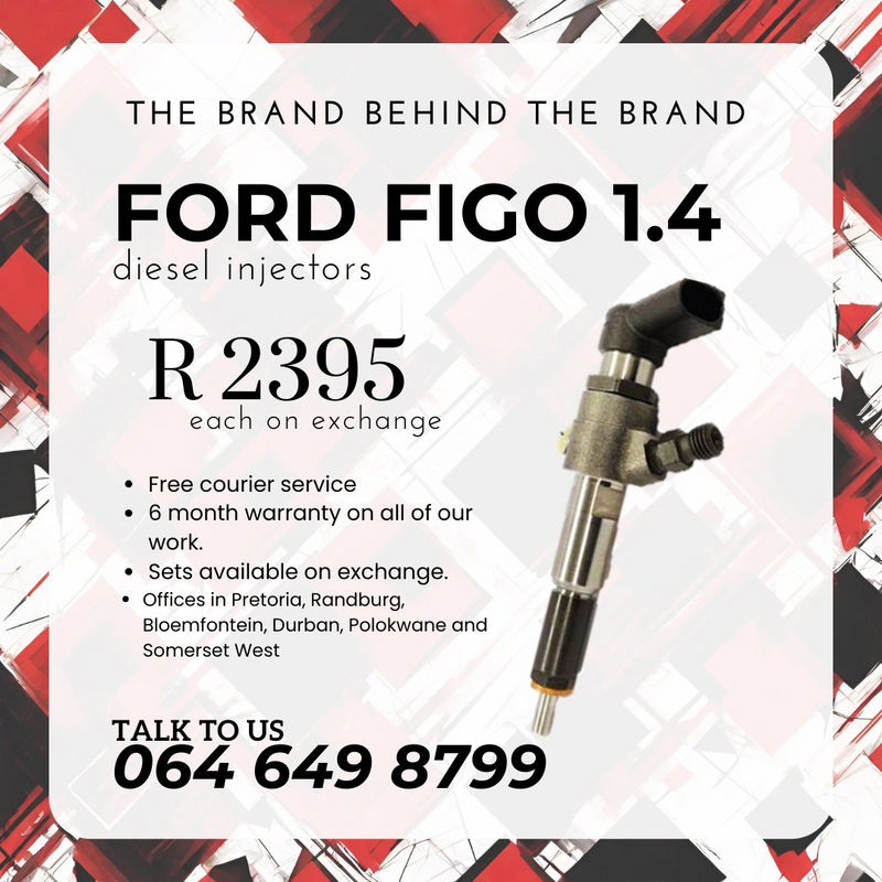 Ford Figo 1.4 diesel injectors for sale on exchange with 6 months warranty