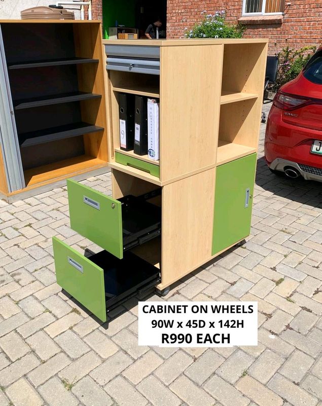 FILING STORAGE CABINETS ON ROLLER WHEELS FOR SALE