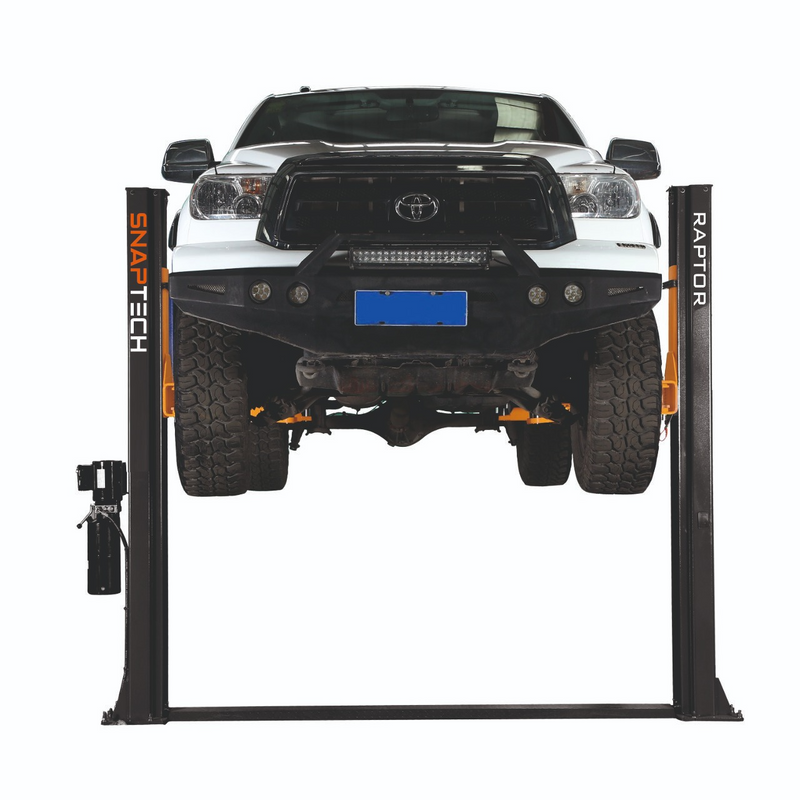 4 ton car hoists - 2 post  - SNAPTECH RAPTOR (with base) - compare our prices for quality lifts!