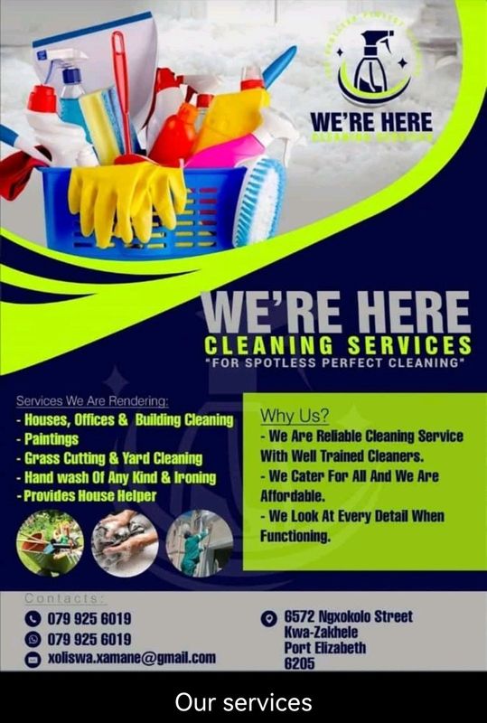 We are here cleaning services