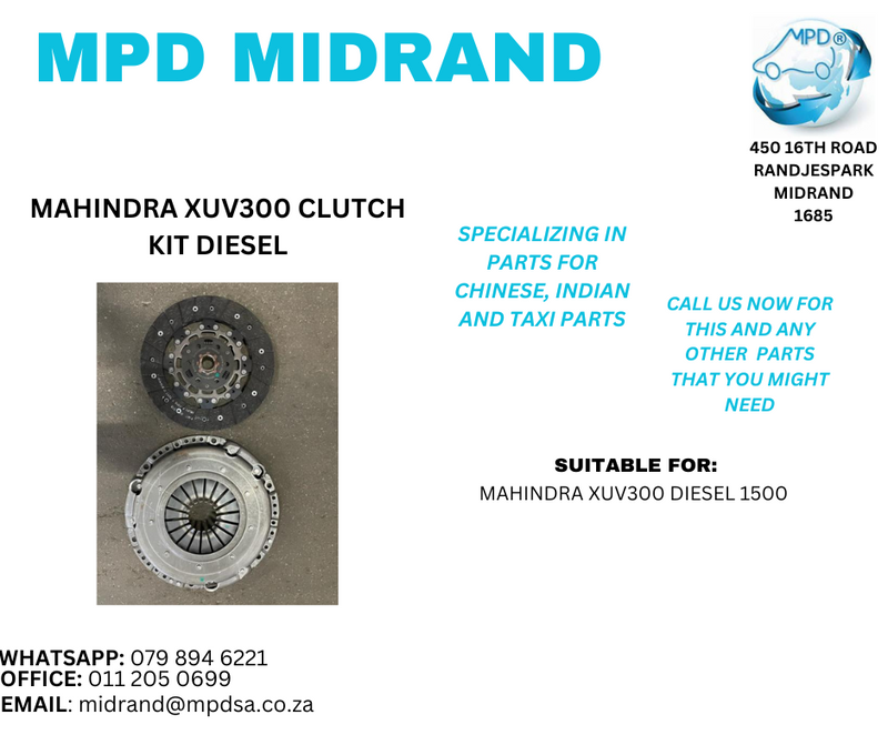 Mahindra XUV300 Diesel 1500 - Clutch Kit