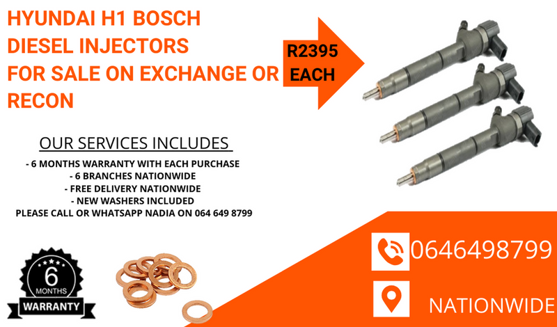 HYUNDAI H1 BOSCH DIESEL INJECTORS FOR SALE ON EXCHANGE OR TO RECON