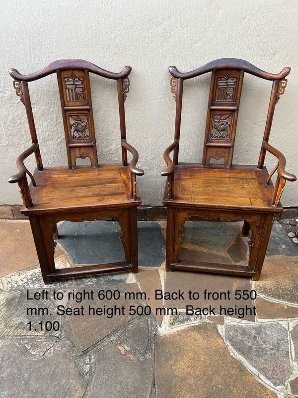 Antique Chinese arm chairs circa 19 th century