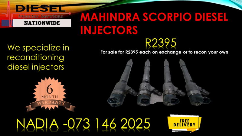 Mahindra Scorpio diesel injectors for sale on exchange or we can recon with 6 months warranty