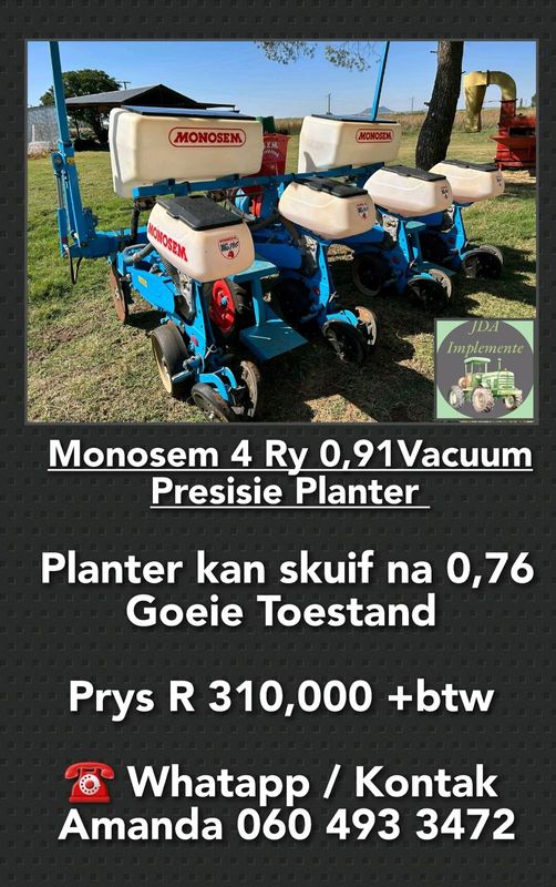 Monosem 4 Ry 0,91 Vacuum Presisie Planter