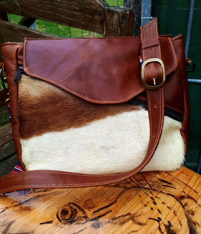 Leather springbok handbag