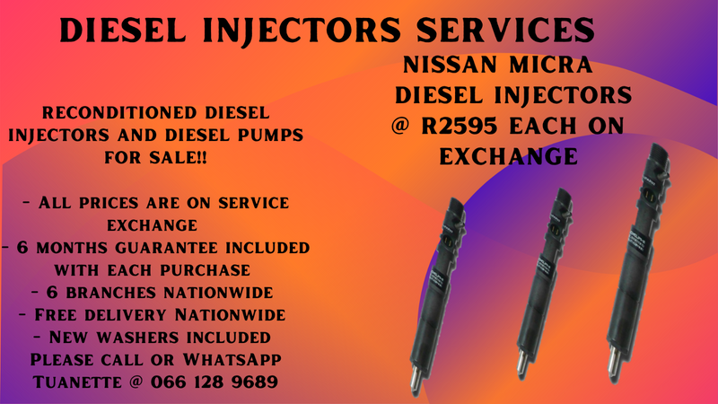 NISSAN MICRA 1,5 DIESEL INJECTORS FOR SALE ON EXCHANGE OR TO RECON YOUR OWN