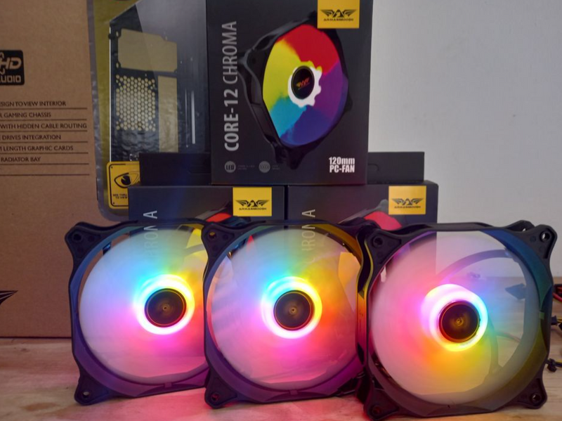 3 X CORE 12 CHROMA FIXED MODE 120MM CASE FANS