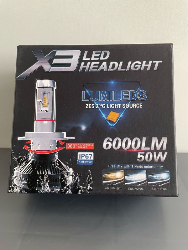 Pair X3 Car LED H1 Bulbs