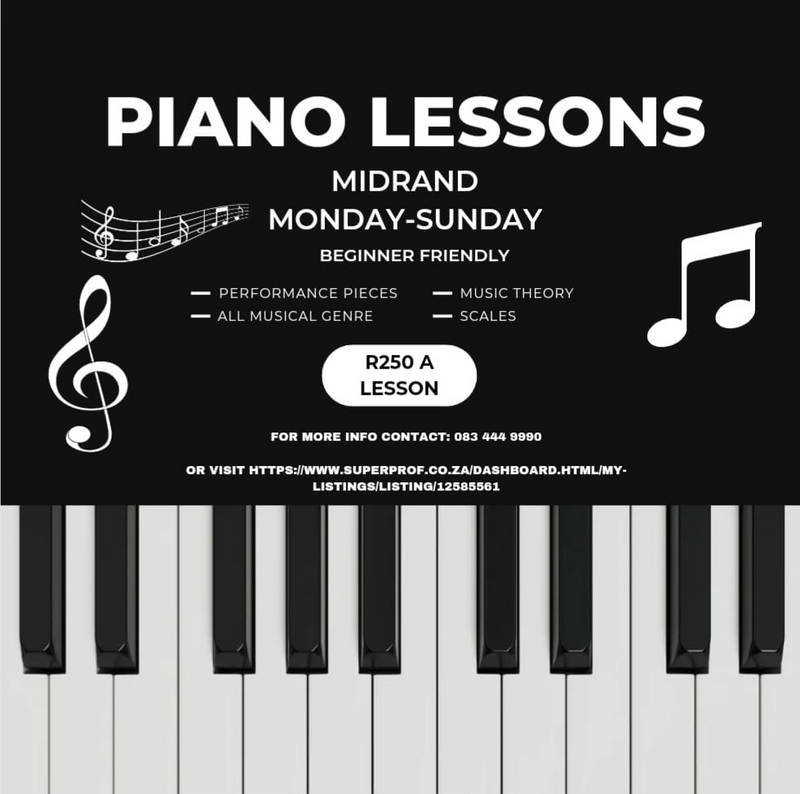  Piano Lessons Available  Unlock Your Musical Potential!