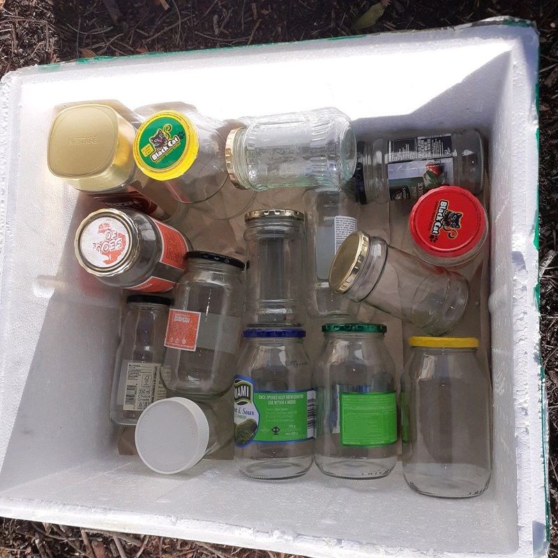 Clean Glass Bottles with Lids , Its Free