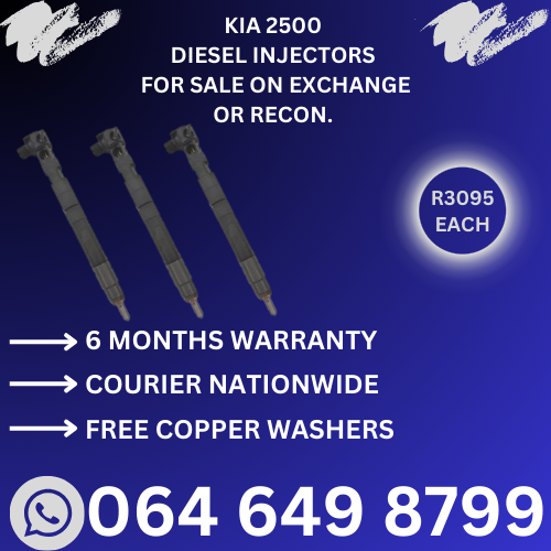 KIA 2500 diesel injectors for sale on exchange with 6 months warranty