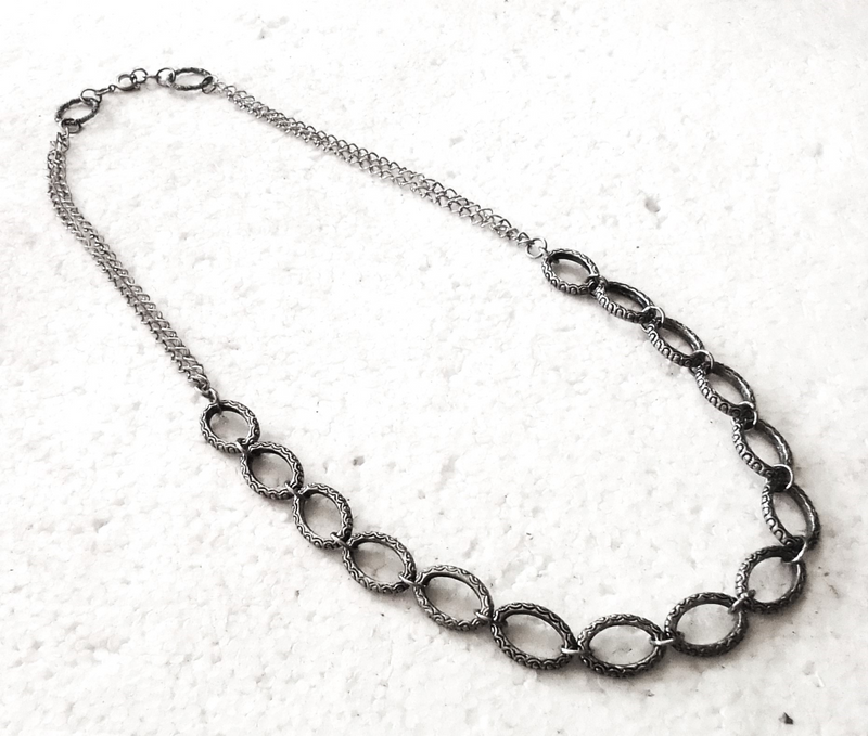 Tibetan Silver and Silver Toned Metal Chain Necklace