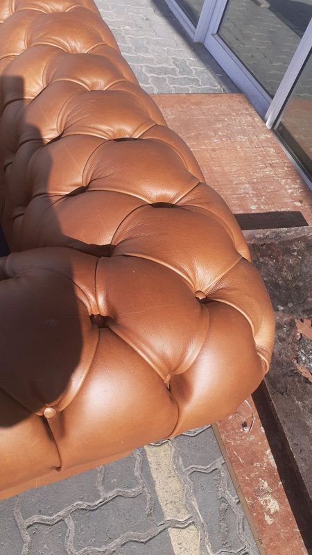 Genuine leather chesterfield