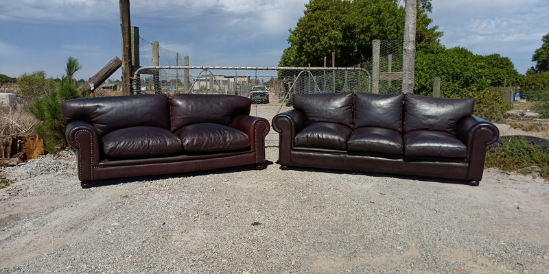 Leather Couches 2 Seater and  3-Seater Sofas R14700 Price for both  |  Call   0605825743