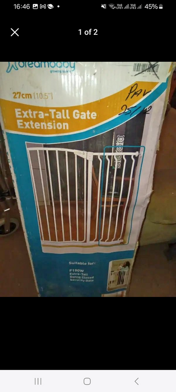 Dreambaby extra tall safetygate extensions model F194W as new never been installed and still boxed.