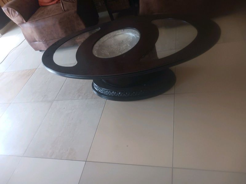 Black wooden coffee table