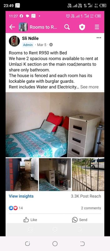 Room to Rent K and U