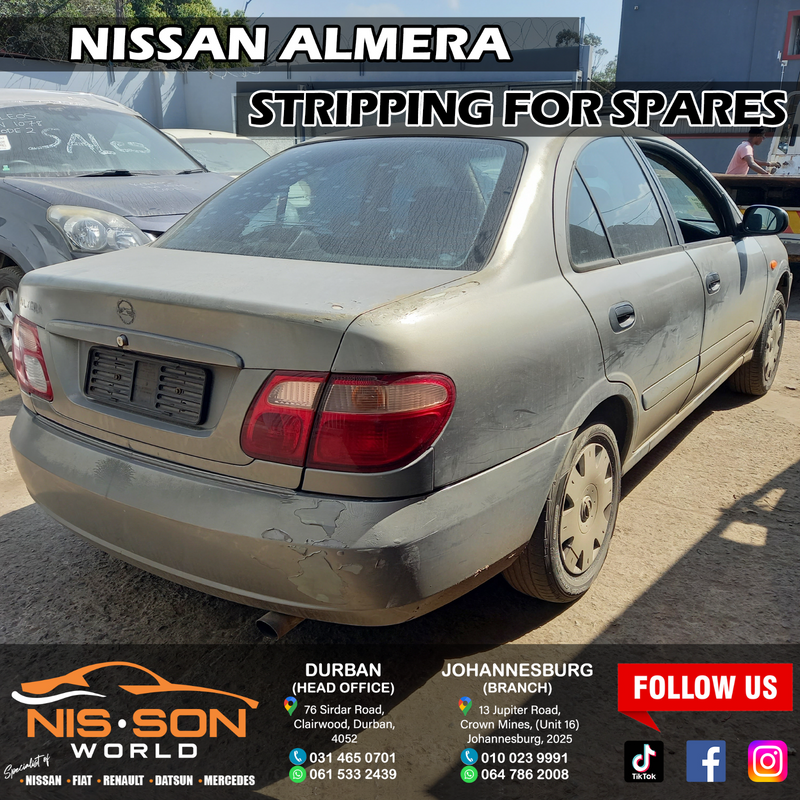 NISSAN ALMERA STRIPPING FOR SPARES