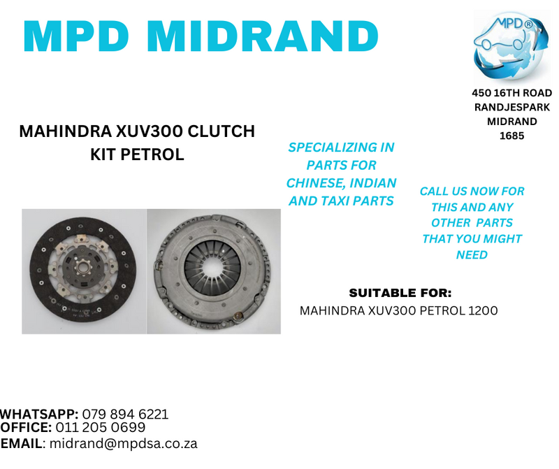 Mahindra XUV300 Petrol 1200 - Clutch Kit