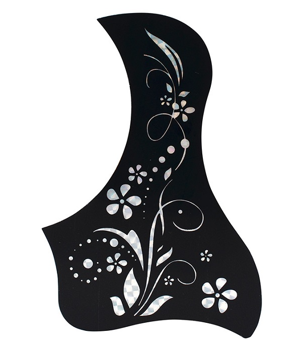 Acoustic Guitar Pickguard Silver Flower Pattern