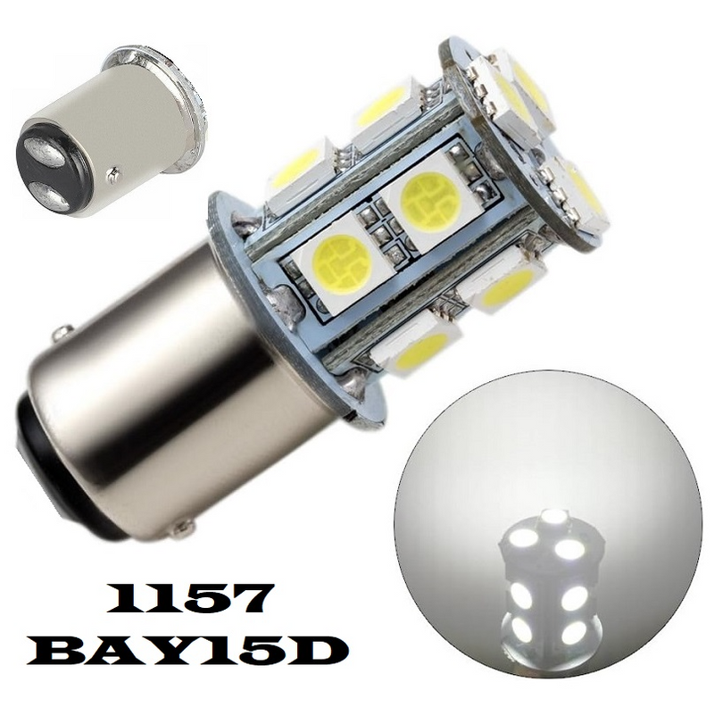 Cool White 1157/BAY15D 8W 440lm 13xSMD5050 LED Light Bulb, DC9~32V. Brand New Products.