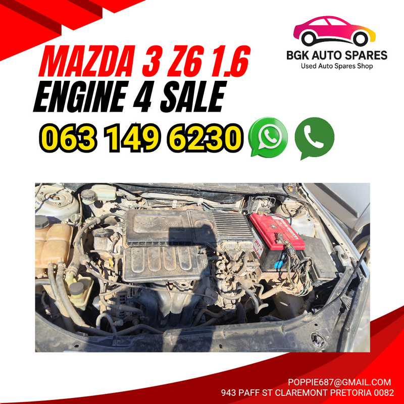 Mazda 3 z6 1.6 engine complete Whatsapp me 0615350116