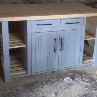 Grey Kitchen Island