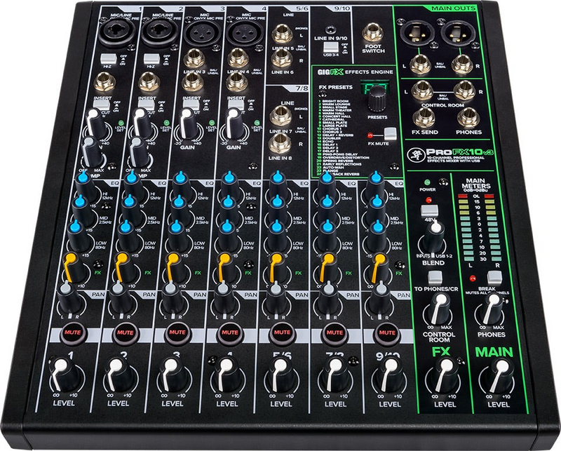 Mackie ProFX10 v3 – 10 Channel Effects Mixer w/ USB