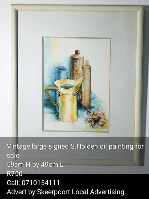 Vintage large signed S.Holden oil painting for sale