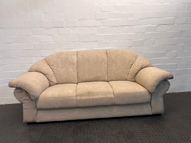 Cream Padded Three Seater Couch,