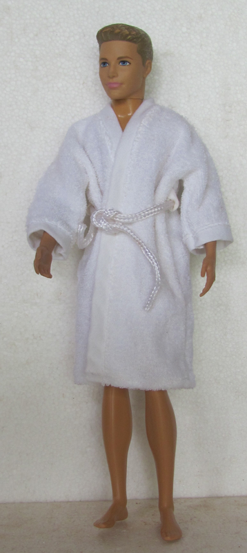 Ken Barbie Doll - Male Fashion Dolls Long White Toweling Gown / Robe