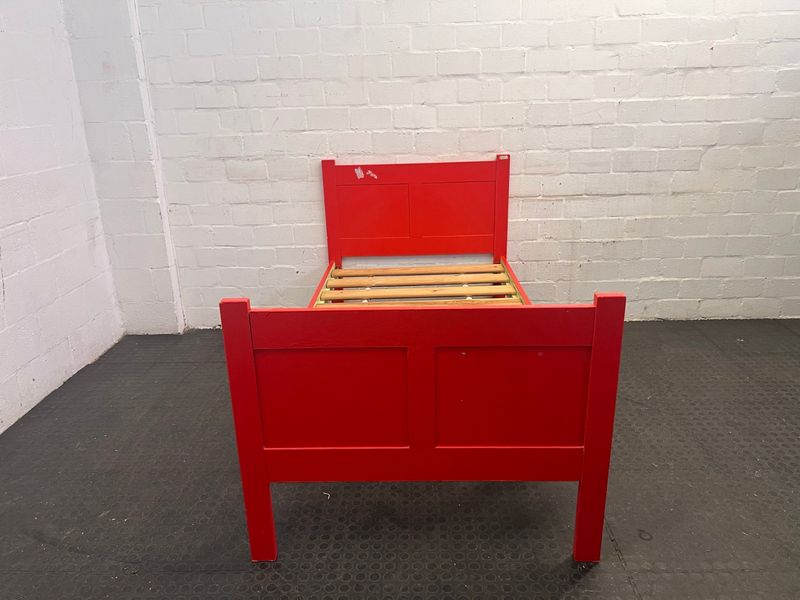 Red Wooden Single Bed Frame - REDUCED- A46680