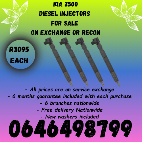 KIA 2500 diesel injectors for sale on exchange or recon 6 months warranty