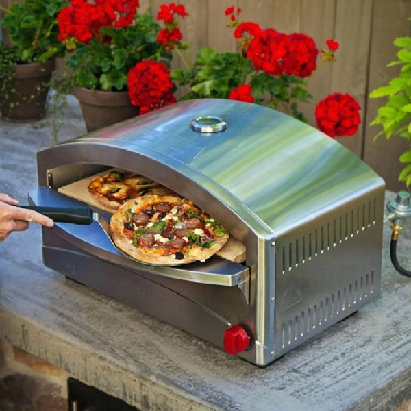 PORTABLE GAS PIZZA OVEN – STAINLESS-STEEL BODY.