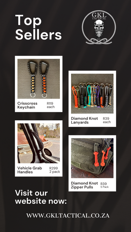 Paracord whips, bracelets, zipper pulls &amp; more - Nationwide Shipping