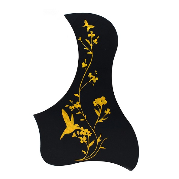 Acoustic Guitar Pickguard Gold Hummingbird Pattern