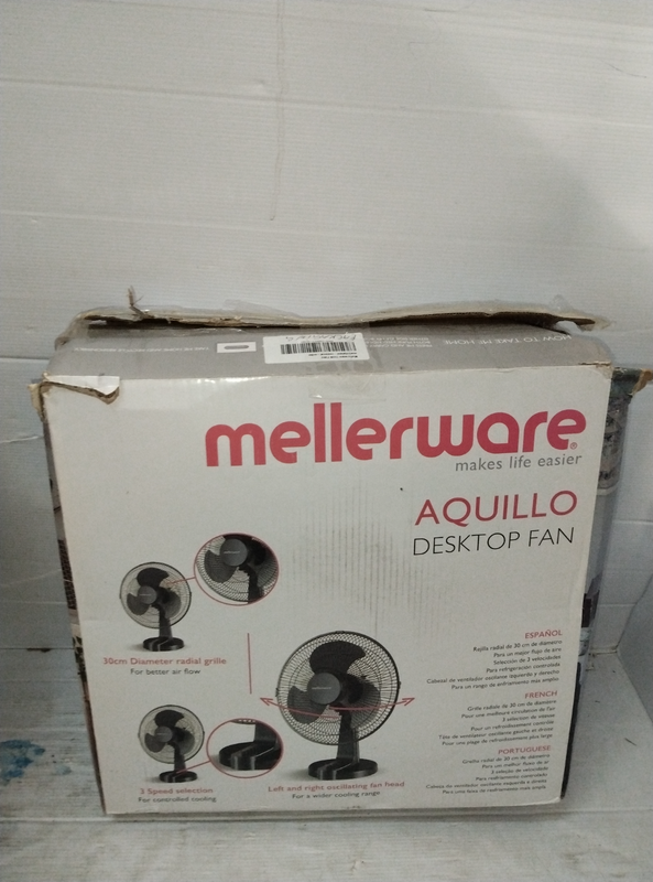 Mellerware Desk Fans - Black Aquillo Desk Fan - 30cm 35w