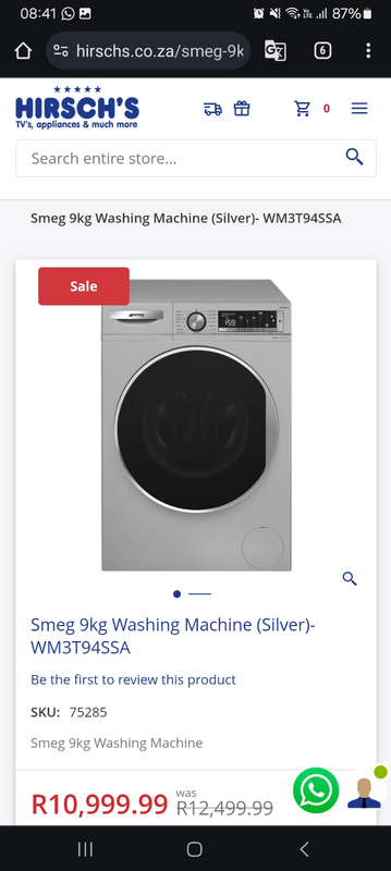 Smeg 9kg Washing Machine (Silver)- WM3T94SSA