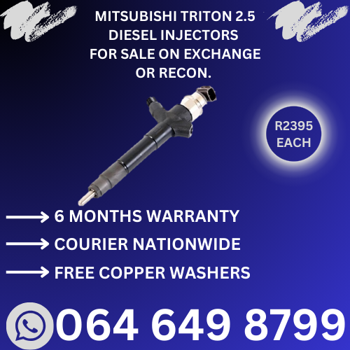 Mitsubishi Triton 2.5 diesel injectors for sale on exchange or recon 6 months warranty