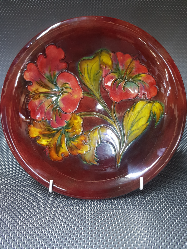 FLAMBE &#34;HIBISCUS&#34; BOWLWalter Moorcroft