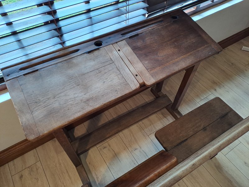 Antique Solid Wood School Desk