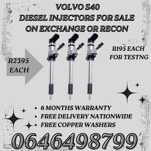 Volvo S40 diesel injectors for sale on exchange 6 months warranty